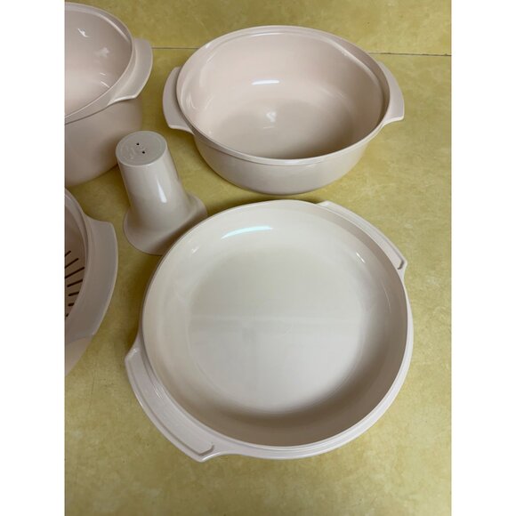 Vintage Tupperware 5 PC Stack Cooker Set Cookbook Microwave Cooking - Picture 4 of 10